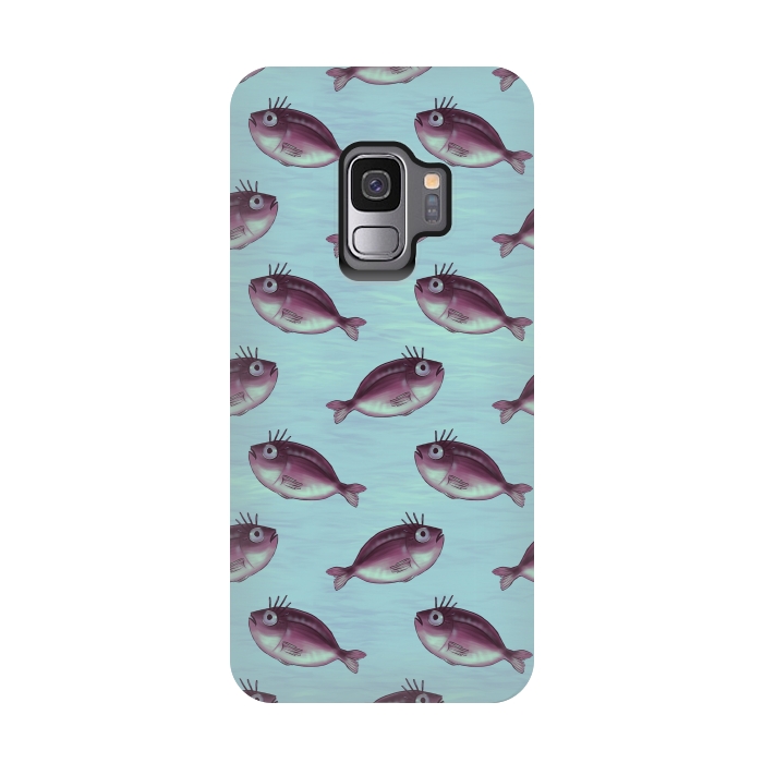 Galaxy S9 StrongFit Funny Fish With Fancy Eyelashes Pattern by Boriana Giormova