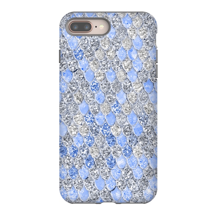 iPhone 7 plus StrongFit Blue and Silver Sparkling Mermaid Scales by  Utart