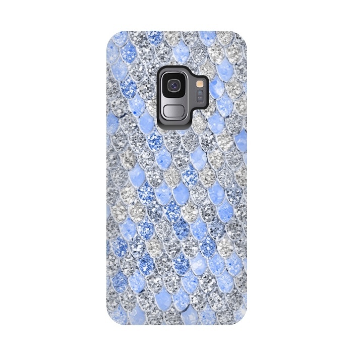 Galaxy S9 StrongFit Blue and Silver Sparkling Mermaid Scales by  Utart