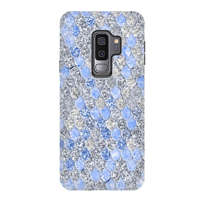 Galaxy S9 plus StrongFit Blue and Silver Sparkling Mermaid Scales by  Utart