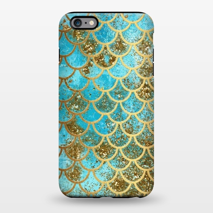 iPhone 6/6s plus StrongFit Blue, Glitter and Gold Mermaid Scales by  Utart