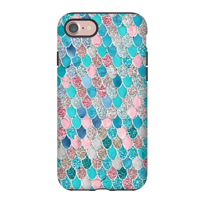 iPhone 7 StrongFit Summer Pastel Glitter Mermaid Scales by  Utart