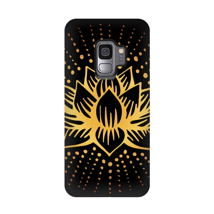 Galaxy S9 StrongFit Golden Lotus Mandala by Majoih