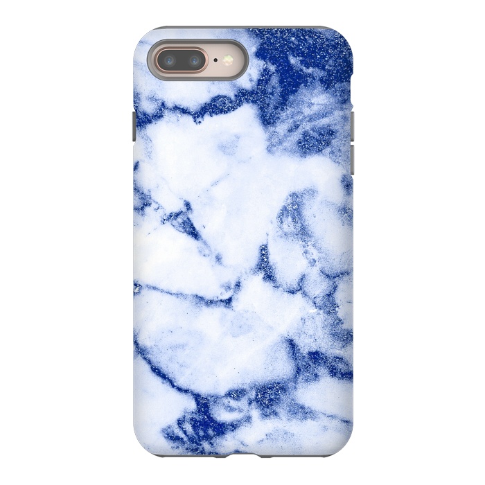 iPhone 7 plus StrongFit Blue Veined Glitter Marble by  Utart
