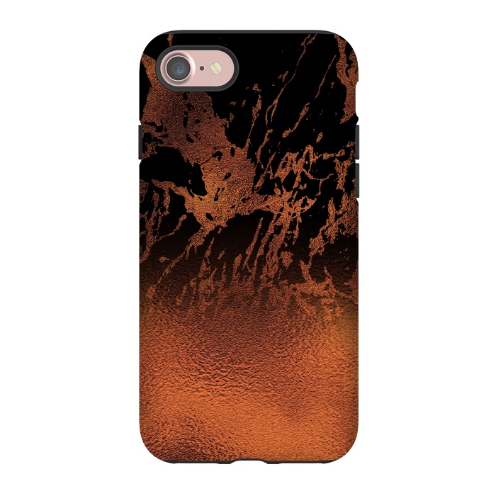 iPhone 7 StrongFit Copper Gold and Black Marble  by  Utart