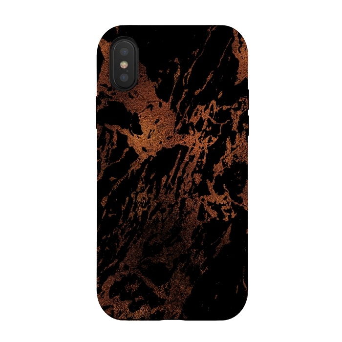 iPhone Xs / X StrongFit Copper Metal Veined Marble by  Utart