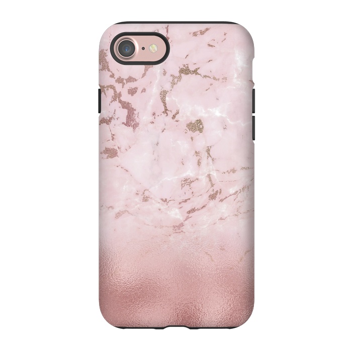iPhone 7 StrongFit Rose Gold Glitter Marble Blush by  Utart