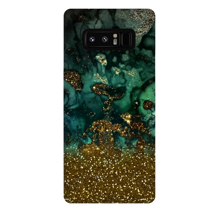 Galaxy Note 8 StrongFit Green Malachite Marble and Gold Glitter by  Utart