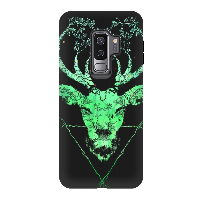 Galaxy S9 plus StrongFit Dark Forest Deer by Sitchko