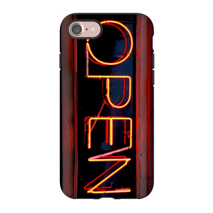 iPhone 7 StrongFit Neon Sign Word Open by Andrea Haase