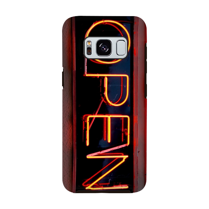 Galaxy S8 StrongFit Neon Sign Word Open by Andrea Haase