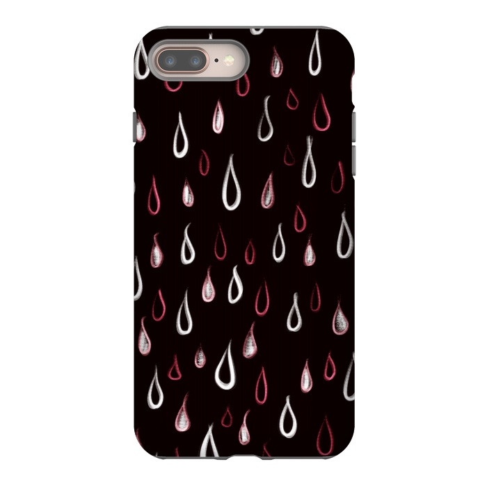 iPhone 7 plus StrongFit Dark White And Red Raindrops Pattern by Boriana Giormova