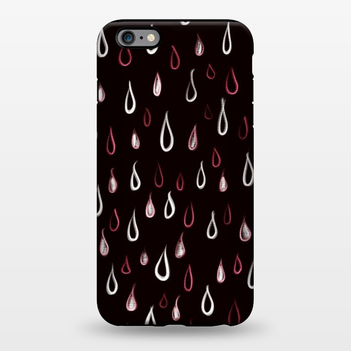 iPhone 6/6s plus StrongFit Dark White And Red Raindrops Pattern by Boriana Giormova
