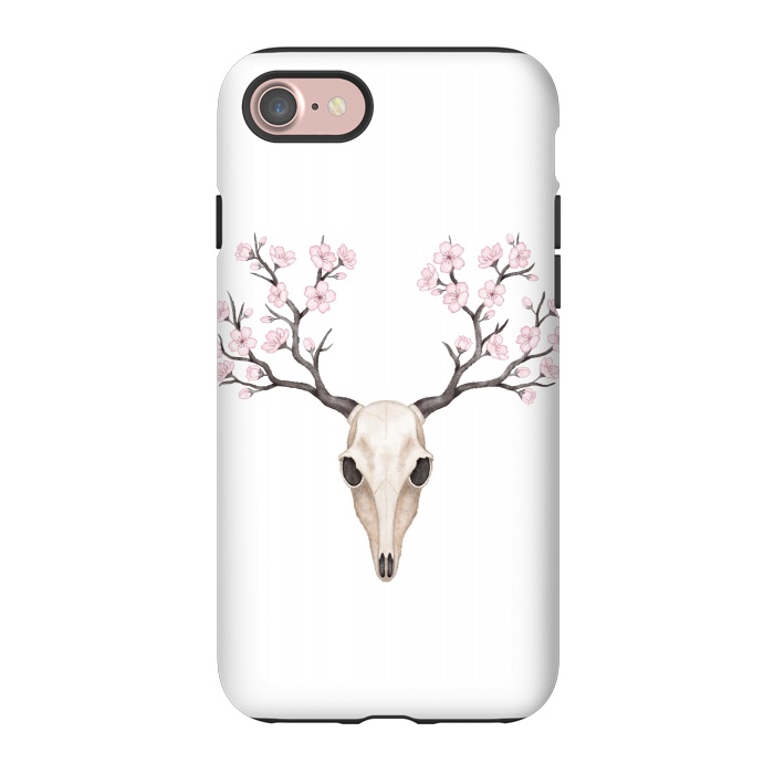 iPhone 7 StrongFit Blooming deer skull by Laura Nagel
