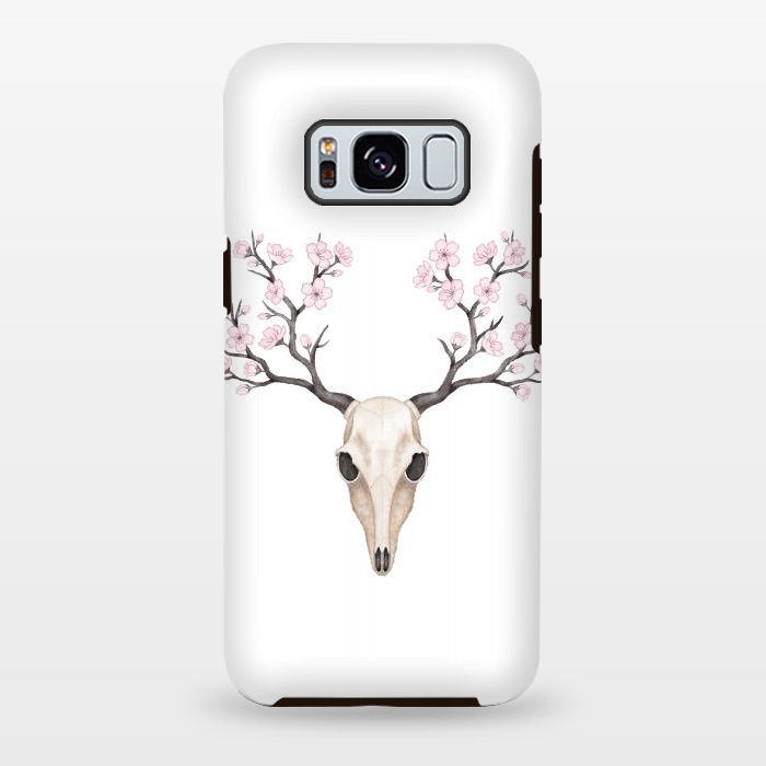 Galaxy S8 plus StrongFit Blooming deer skull by Laura Nagel