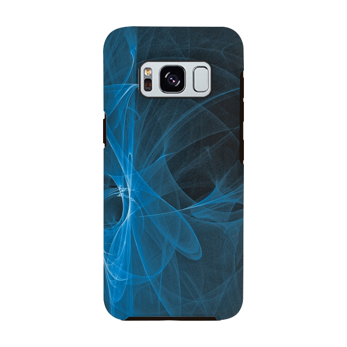Galaxy S8 StrongFit Blue Light Fractals On Black by Andrea Haase