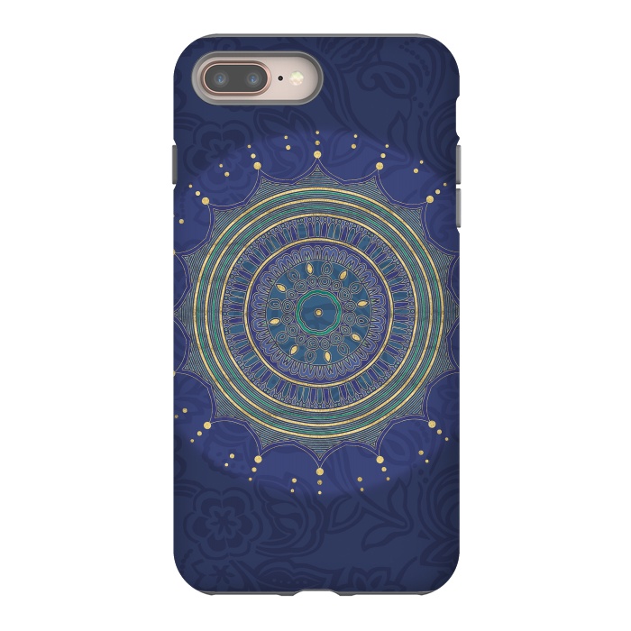 iPhone 7 plus StrongFit Blue Mandala With Gold by Andrea Haase