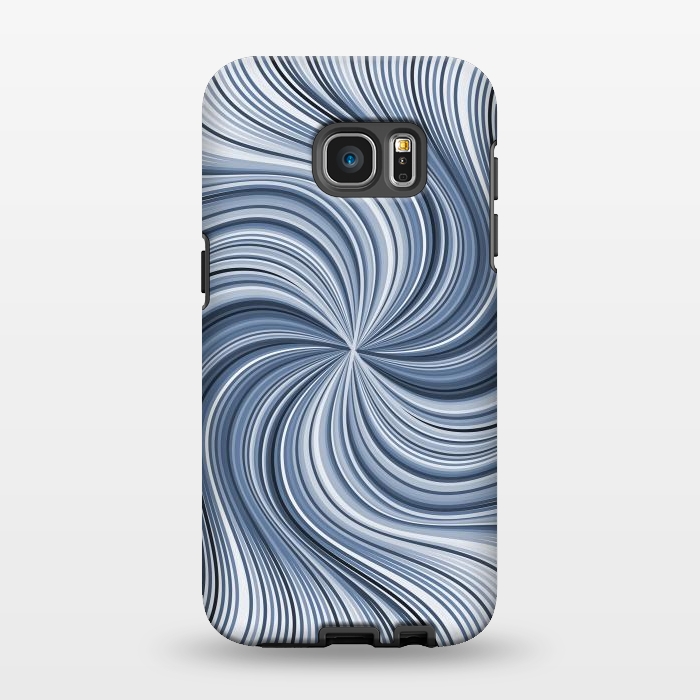Galaxy S7 EDGE StrongFit Abstract Wavy Lines In Shades Of Blue by Andrea Haase
