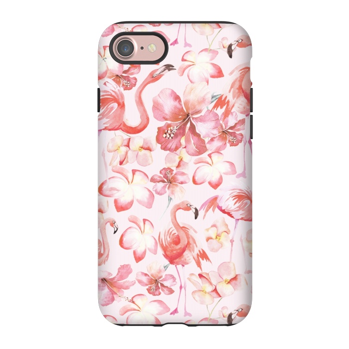 iPhone 7 StrongFit Pink Flamingo Aloha Dance by  Utart