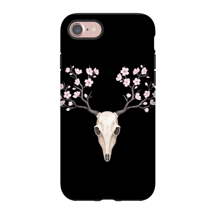 iPhone 7 StrongFit Deer skull black by Laura Nagel