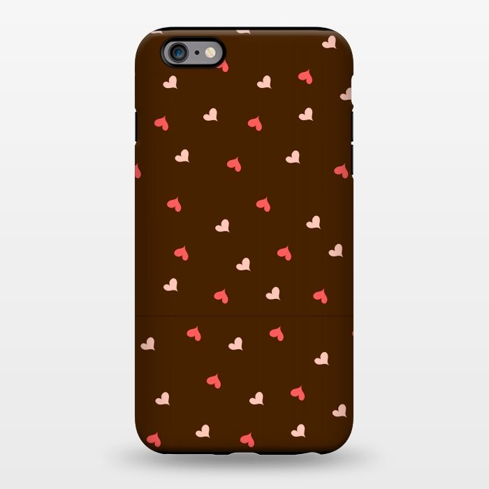 iPhone 6/6s plus StrongFit red hearts with brown background by MALLIKA