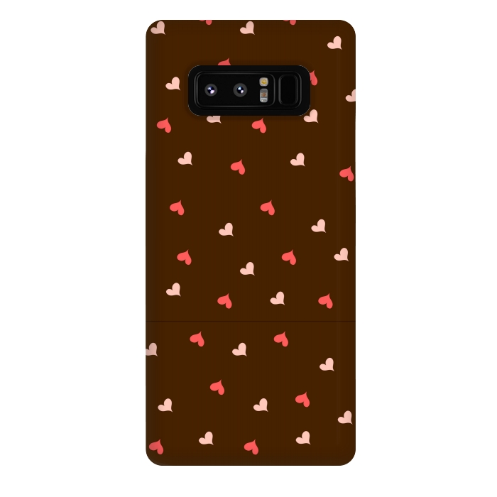 Galaxy Note 8 StrongFit red hearts with brown background by MALLIKA