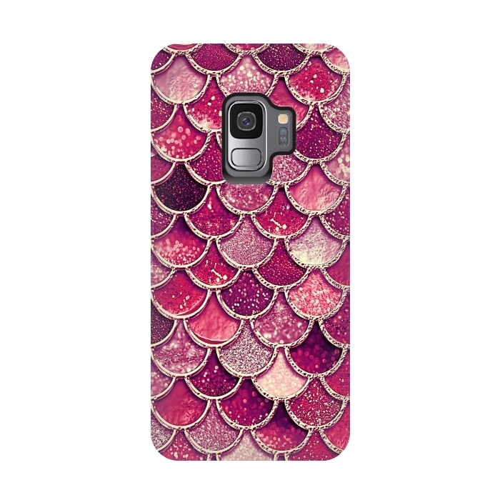 Galaxy S9 StrongFit Pink and Purple Pretty Sparkling Mermaid Scales  by  Utart