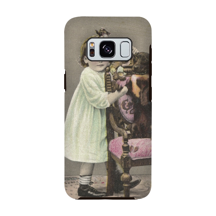 Galaxy S8 StrongFit Vintage Girl With Dog by Andrea Haase