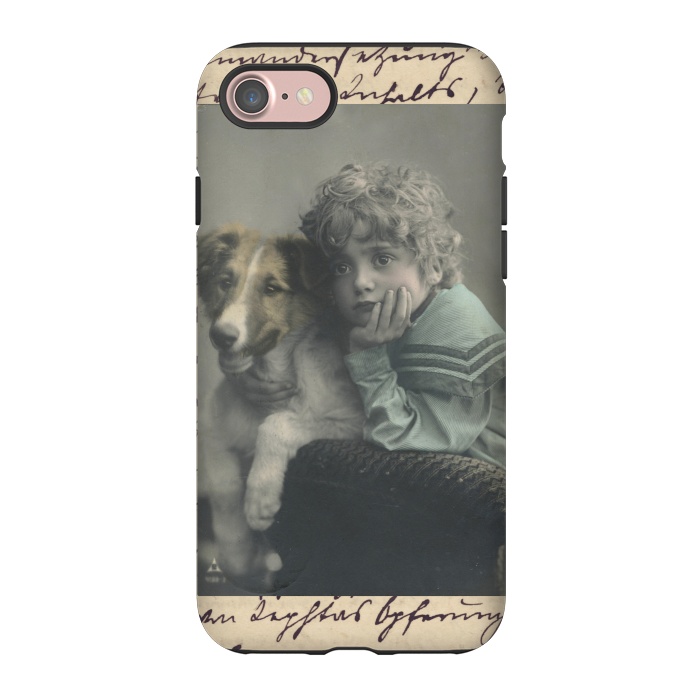 iPhone 7 StrongFit Vintage Boy With Dog by Andrea Haase