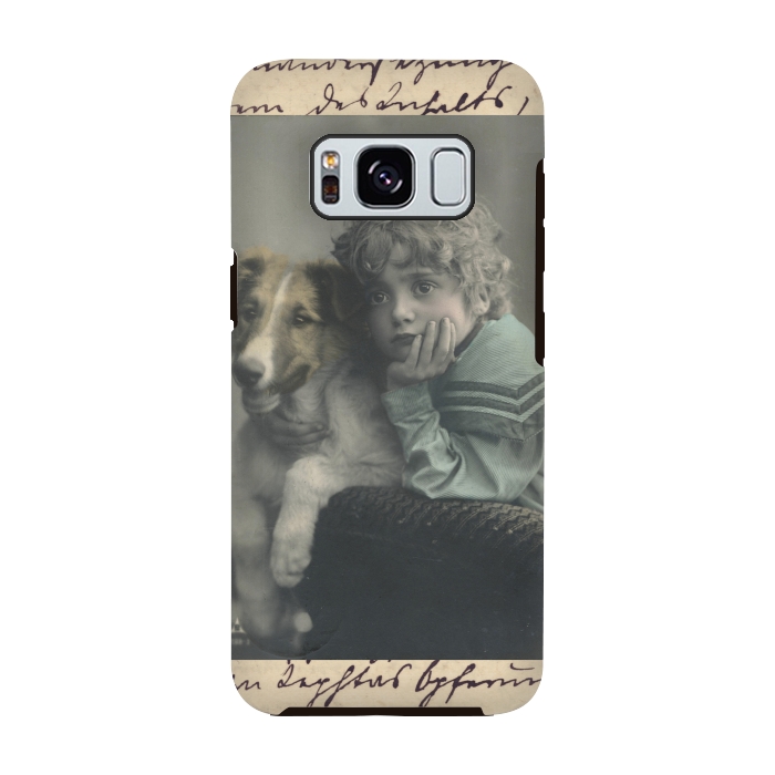 Galaxy S8 StrongFit Vintage Boy With Dog by Andrea Haase