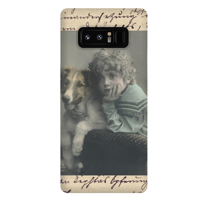Galaxy Note 8 StrongFit Vintage Boy With Dog by Andrea Haase