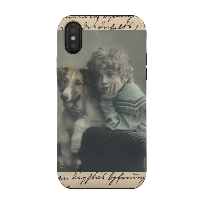 iPhone Xs / X StrongFit Vintage Boy With Dog by Andrea Haase