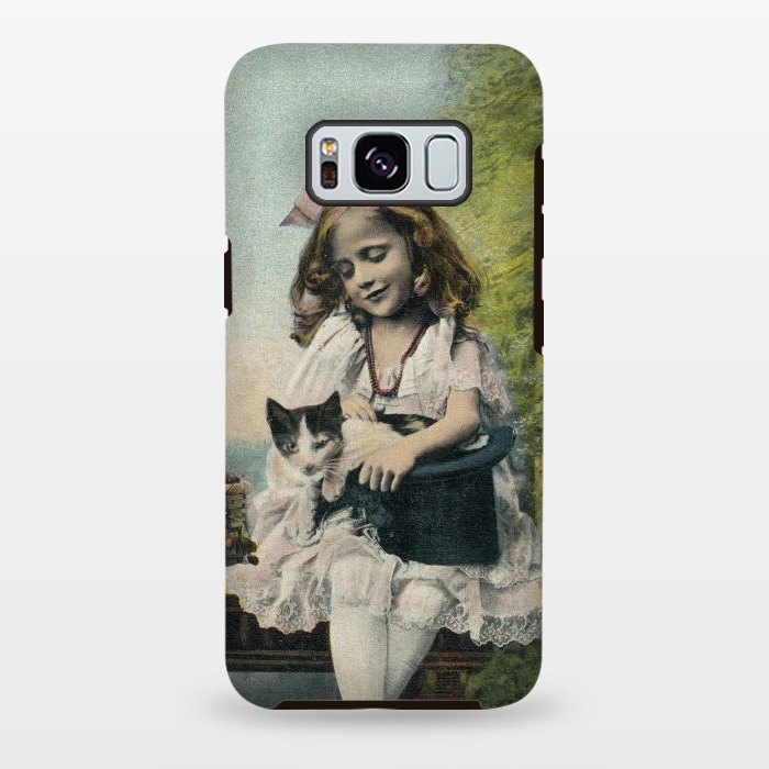 Galaxy S8 plus StrongFit Retro Girl With Cat by Andrea Haase