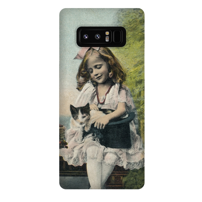 Galaxy Note 8 StrongFit Retro Girl With Cat by Andrea Haase