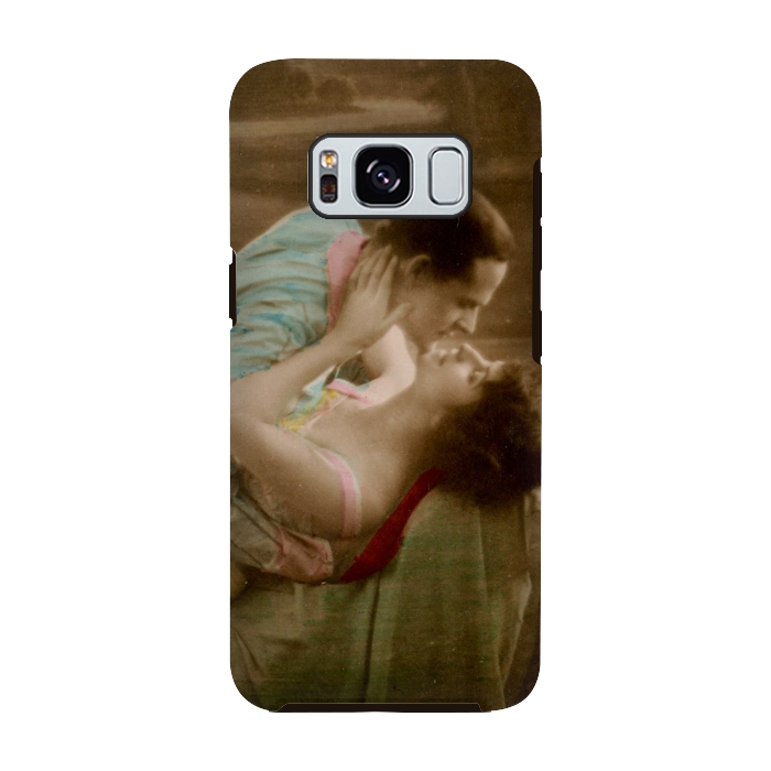 Galaxy S8 StrongFit Old Postcard Kissing Couple by Andrea Haase