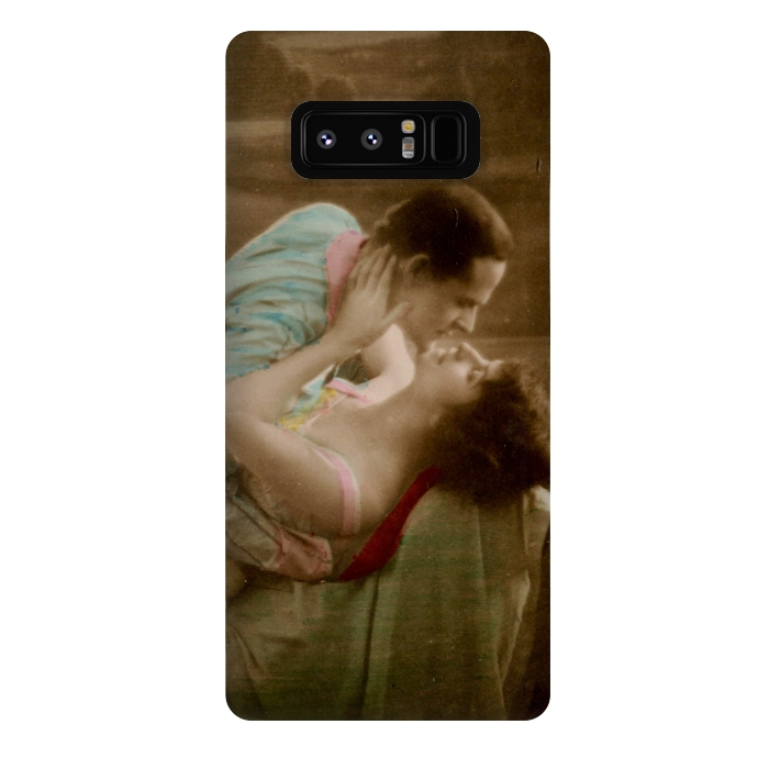 Galaxy Note 8 StrongFit Old Postcard Kissing Couple by Andrea Haase