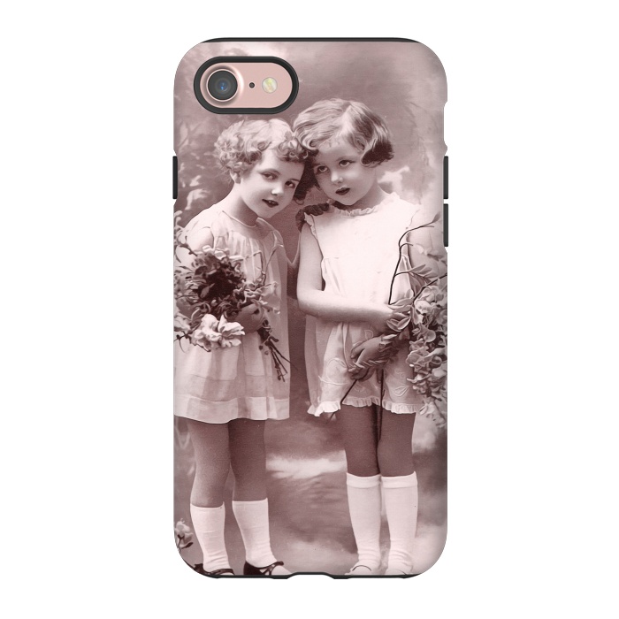 iPhone 7 StrongFit Cute Retro Girls With Flowers by Andrea Haase