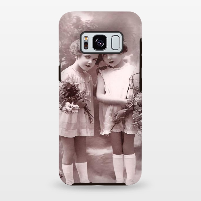 Galaxy S8 plus StrongFit Cute Retro Girls With Flowers by Andrea Haase