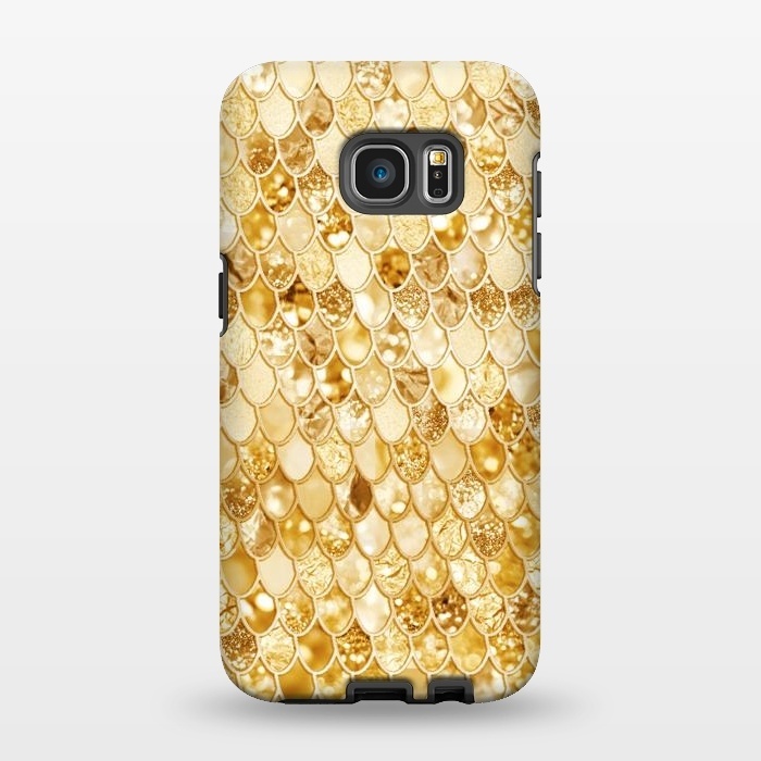 Galaxy S7 EDGE StrongFit Gold Mermaid Scales Pattern by  Utart