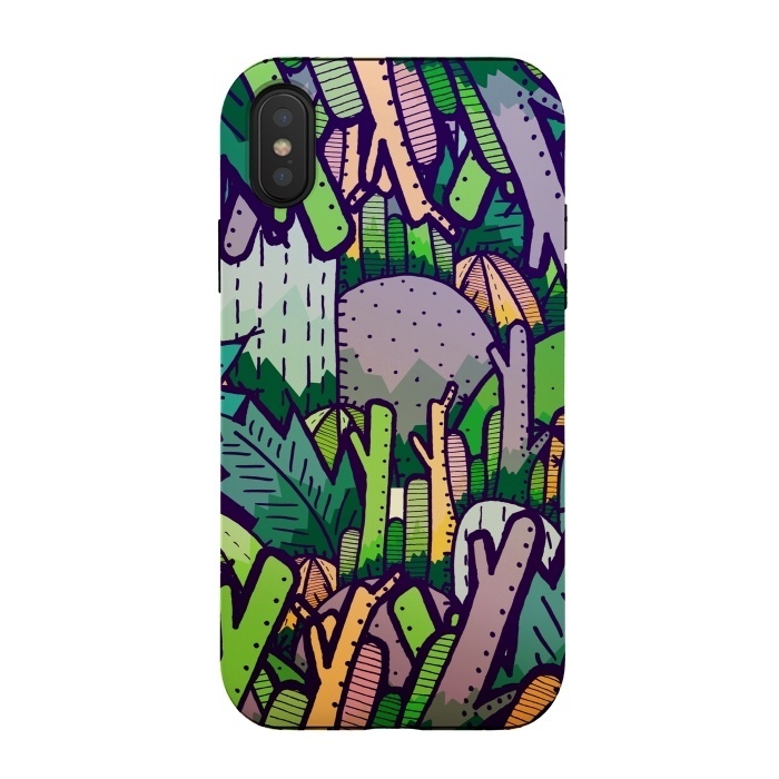 iPhone Xs / X StrongFit Jungle Cactus by Steve Wade (Swade)