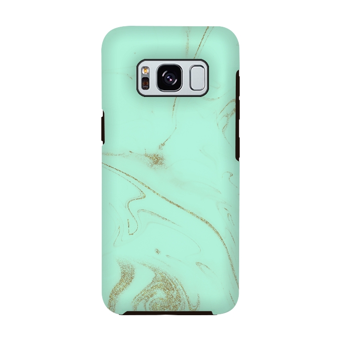 Galaxy S8 StrongFit Elegant gold and mint marble image by InovArts