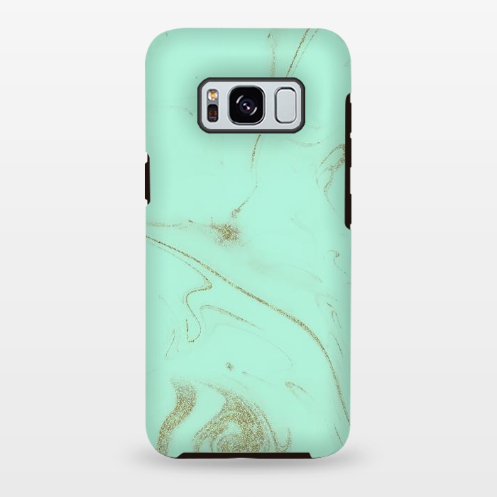 Galaxy S8 plus StrongFit Elegant gold and mint marble image by InovArts