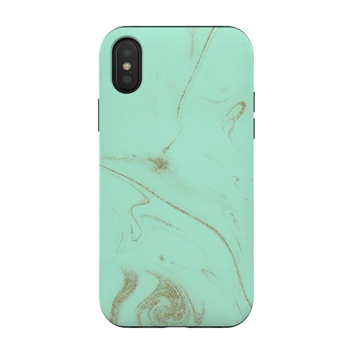 iPhone Xs / X StrongFit Elegant gold and mint marble image by InovArts