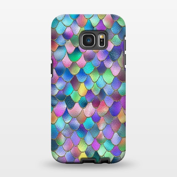 Galaxy S7 EDGE StrongFit Colorful Carnival Wonky Metal Mermaid Scales by  Utart