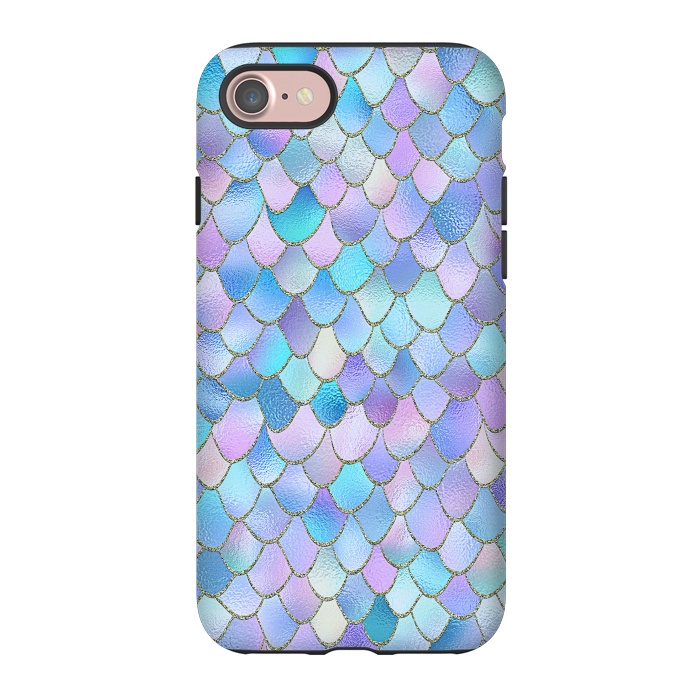 iPhone 7 StrongFit Lavender Wonky Metal Mermaid Scales by  Utart