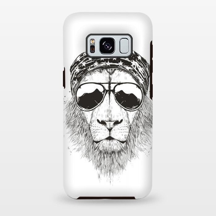 Galaxy S8 plus StrongFit Wild lion (bw) by Balazs Solti