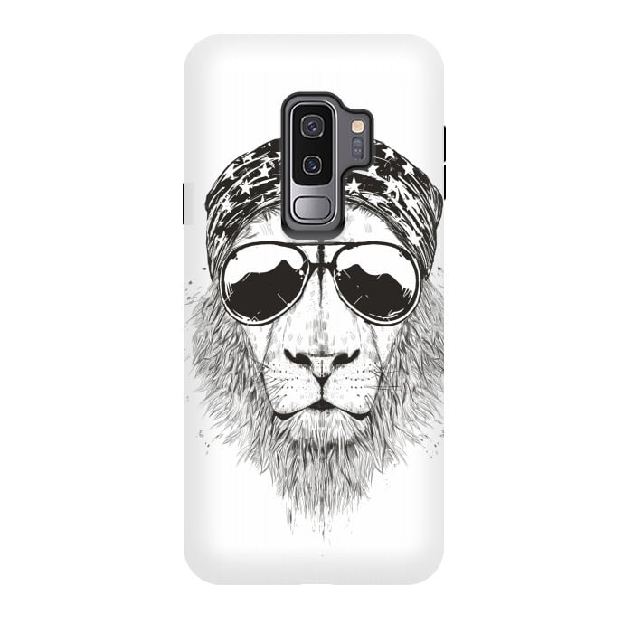 Galaxy S9 plus StrongFit Wild lion (bw) by Balazs Solti