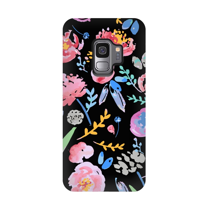Galaxy S9 StrongFit Watercolor Florals by MUKTA LATA BARUA