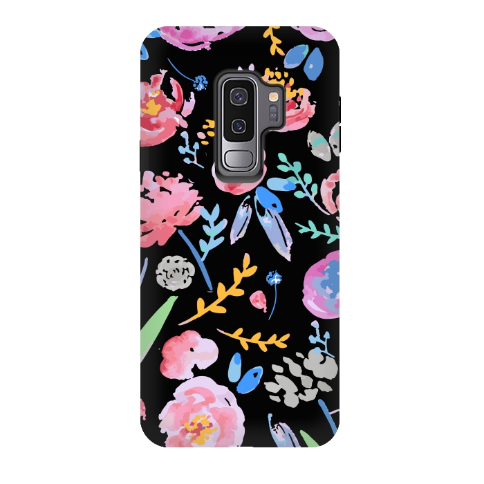 Galaxy S9 plus StrongFit Watercolor Florals by MUKTA LATA BARUA