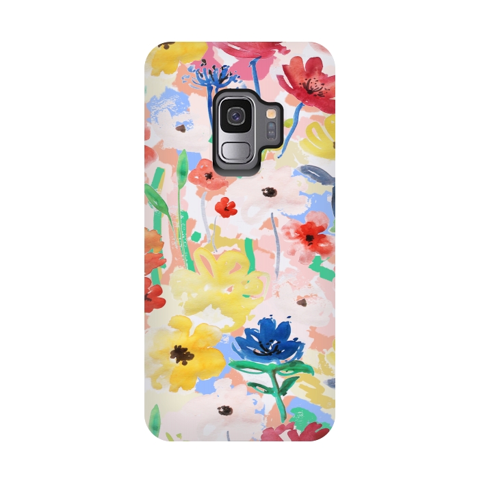 Galaxy S9 StrongFit Watercolor Florals 002 by MUKTA LATA BARUA
